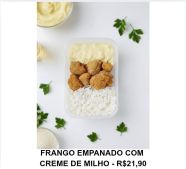 FRANGO EMPANADO COM CREME DE MILHO